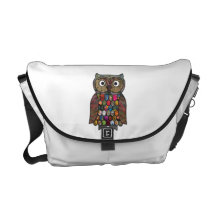 Coruja dos retalhos bolsa mensageiro
