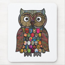 Coruja dos retalhos mouse pads