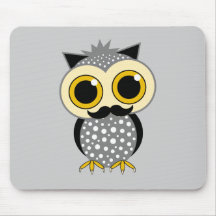 coruja engraçada do bigode mousepad