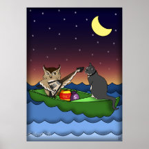 Coruja mais o gatinho, impressão