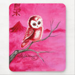 Coruja pensativa pequena bonito mousepad
