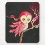 Coruja vermelha doce mouse pads