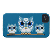 corujas bonitos capa de iPhone 4 Case-Mate