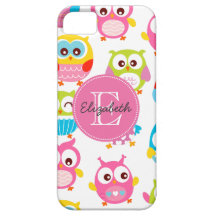 Corujas bonitos de Litte Monogrammed iPhone 5 Capa