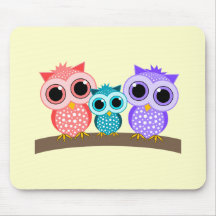 corujas bonitos mouse pad