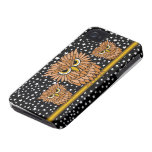 corujas com fome irritadas bonitos capas de iPhone 4 Case-Mate