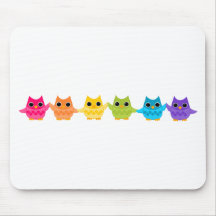 Corujas do arco-íris mousepad