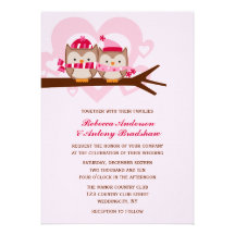 Corujas do inverno que Wedding Convite Personalizado