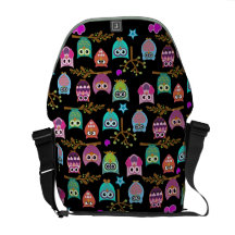 Corujas variáveis do fundo bolsas mensageiro