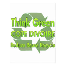 Costa Divoire do pense verde Cartões Postais