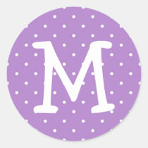 Costume roxo da letra do monograma do kiddo das bo adesivos