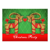Costume sueco da festa natalícia do Natal das cabr Convite Personalizados