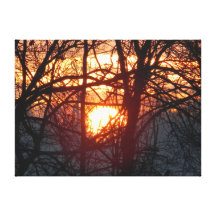 Couro cru e Sun Impressão De Canvas Esticada