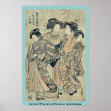 Courtesan Wakamatsu do ya de Otawara por Isoda, Ko Poster