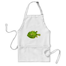 Cowfish listrado do verde amarelo aventais