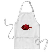 Cowfish listrado vermelho aventais