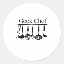 cozinheiro chefe do geek adesivo redondo