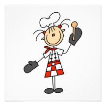 Cozinheiro chefe fêmea com luvas e a colher de mad convite