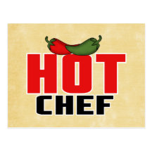 Cozinheiro chefe quente (pimentas vermelhas e verd cartao postal