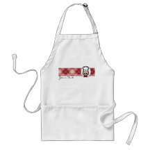 Cozinheiro chefe vermelho da xadrez aventais