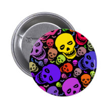 Crachá do botão de Skulls'n'Bats Pins