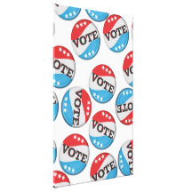 Crachá retro do voto impressão em canvas