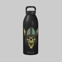Crânio caveira vikingo skull viking garrafas de água