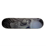 crânio cinzento skate personalizado