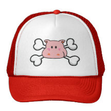 crânio cor-de-rosa e Crossbones do hipopótamo