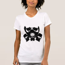 Crânio da máscara de gás t-shirt