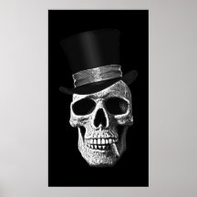 Crânio do chapéu alto posters