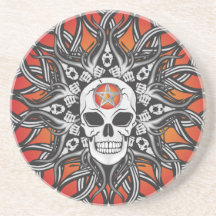 Crânio do gótico - laranja porta-copo