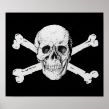 Crânio e Crossbones do pirata Impressão