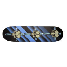 Crânio e skate da cruz