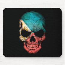 Crânio filipino da bandeira no preto mousepad