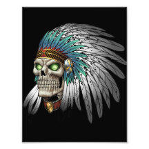 Crânio gótico tribal indiano do nativo americano foto artes