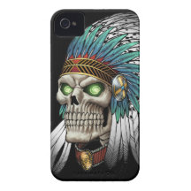 Crânio gótico tribal indiano do nativo americano capas iPhone 4