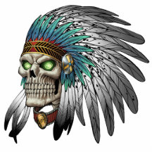 Crânio gótico tribal indiano do nativo americano foto escultura