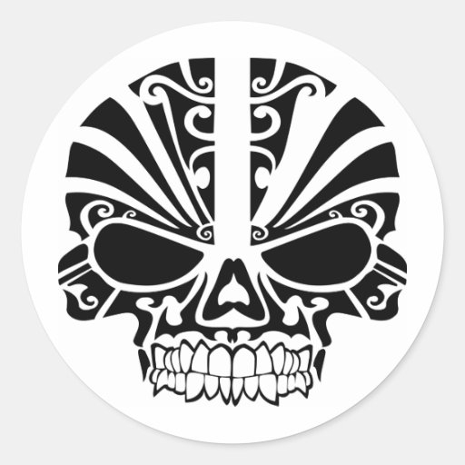 ... maori da máscara do tatuagem adesivos redondos de Zazzle.com.br