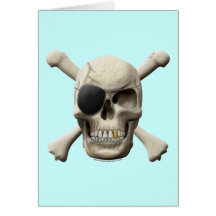 Crânio mau & Crossbones do pirata Cartão