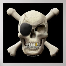 Crânio mau & Crossbones do pirata Pôsteres