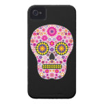 Crânio mexicano cor-de-rosa do açúcar iPhone 4 capa