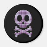 Crânio roxo da xadrez imãs