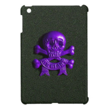 Crânio roxo e ossos transversais iPad mini capa