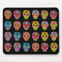 Crânios multicoloridos do açúcar mouse pad