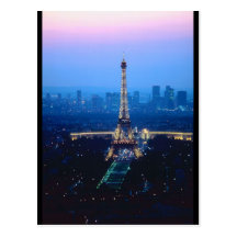 Crepúsculo da torre Eiffel Cartao Postal