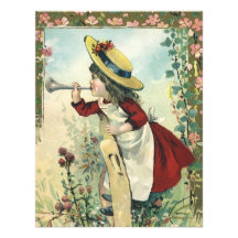 Criança do Victorian do vintage, prado de sopro do Convite Personalizado