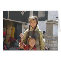 Crianças do tibetano de Notecard- do vazio da fund Cartao