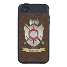 Crista Brown da batalha do lobo do urro iPhone 4 Capas