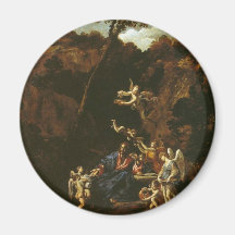 Cristo servido por anjos cerca de 1616 ima de geladeira